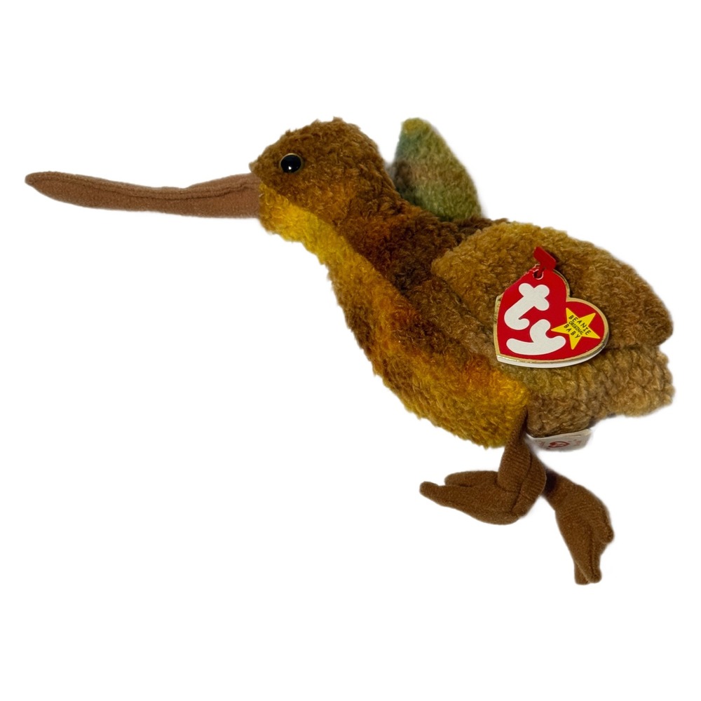 Ty Beanie Baby Beak the Kiwi Bird 1998 Original Authentic Tagged Plush‎ Toy *